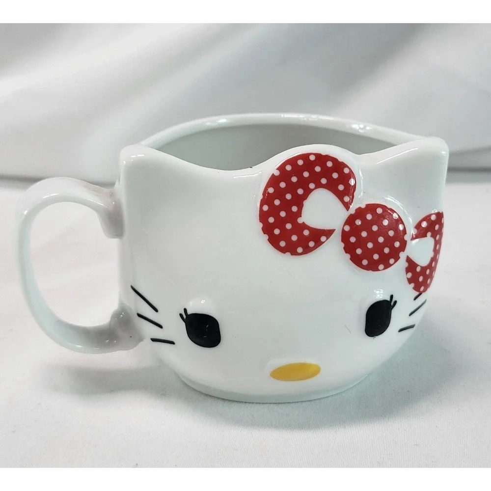 Hello Kitty Small 2.5 inch Mug Cup Holiland Japan Red Bow Micro Tea Cup Decor